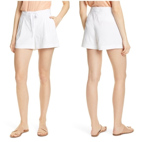NEW Nordstrom Signature stretch linen shorts in white - Picture 1 of 8
